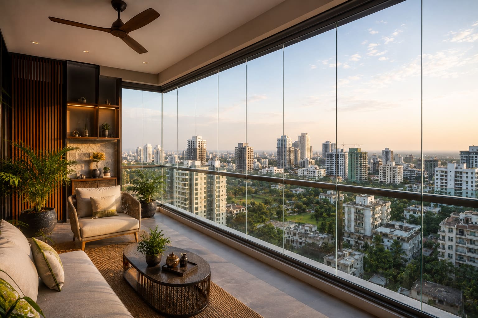 Apartment Balcony Glass Enclosure in Hyderabad: Cost, Systems, Glass & Society Rules (2026 Guide)