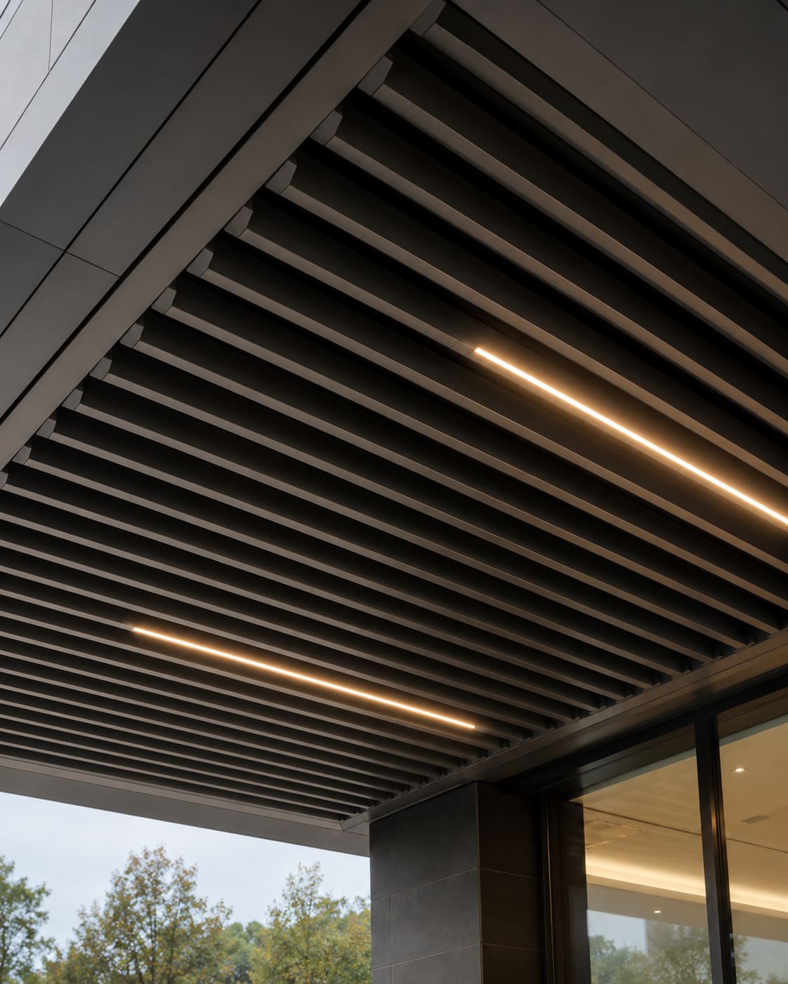 Aluminium Baffle Ceiling - Metal False Ceiling by Hakimi Aluminium and Glass