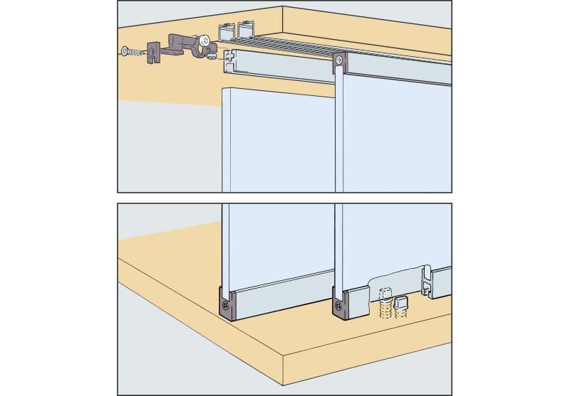 ENOX Glass Cabinet Sliding Fitting ESLD - 1203