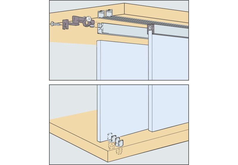 ENOX Glass Cabinet Sliding Fitting ESLD - 1202