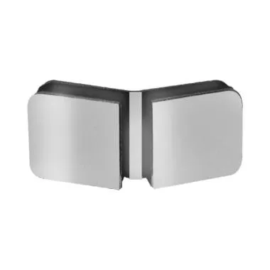Glass-to-Glass Connector 135° | Finish: Satin Stainless Steel