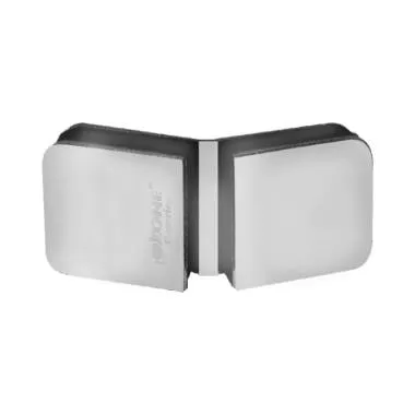 Glass-to-Glass Connector 135° | Finish: Polished Stainless Steel