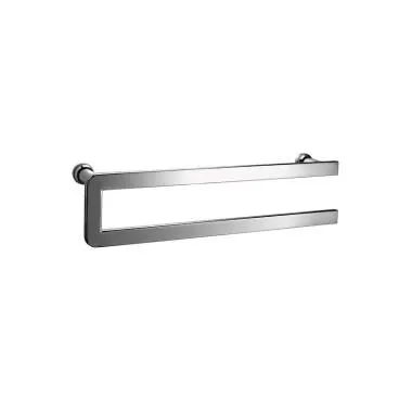 Flattended Towel Bar With Knob | Finish: Polished Stainless Steel