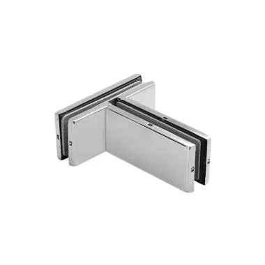 Double Glass Connector with Fin Fittings Inside | Finish: Satin Stainless Steel