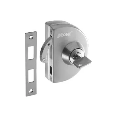 Glass Door Lock with Strike Plate | Finish: Satin Stainless Steel