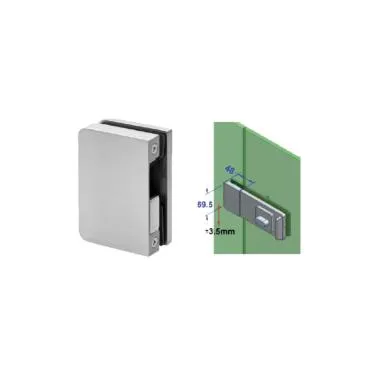 Strike Box for Inline Glass to Glass Application | Finish: Satin Stainless Steel