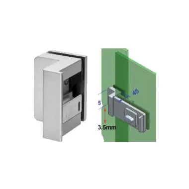 Strike Box For Offset Glass-to-Glass Application | Finish: Satin Stainless Steel