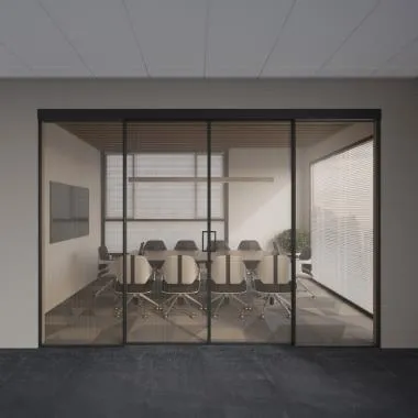 Slim Frame (4516) Double Sliding System (2+2) | Finish: Black Matt
