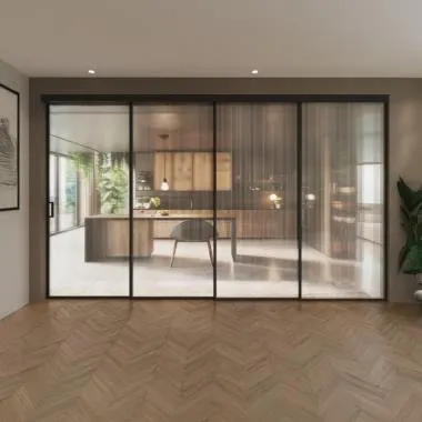 Slim Frame (4516) Telescopic Sliding System (1+3) | Finish: Black Matt