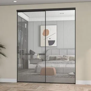 Linea Slim Frame (4507) Single Sliding System (1+1) | Finish: Black Matt