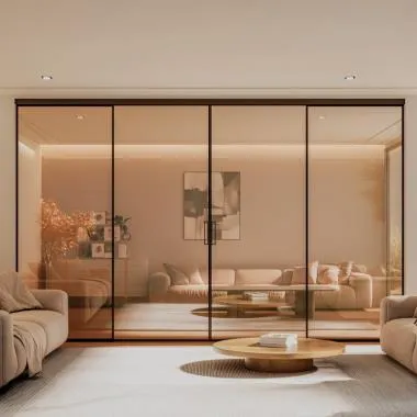 Linea Slim Frame (4507) Synchronised Sliding System (2+2) | Finish: Black Matt