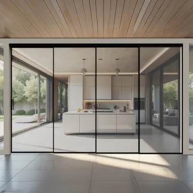 Linea Slim Frame (4507) Telescopic Sliding System (1+3) | Finish: Black Matt