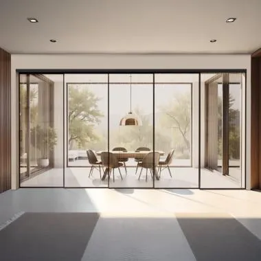Linea Slim Frame (4507) Telescopic Sliding System (1+4) | Finish: Black Matt