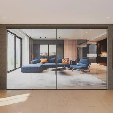 Axis Slim Frame (4507) Double Sliding System (2+2) | Finish: Black Matt