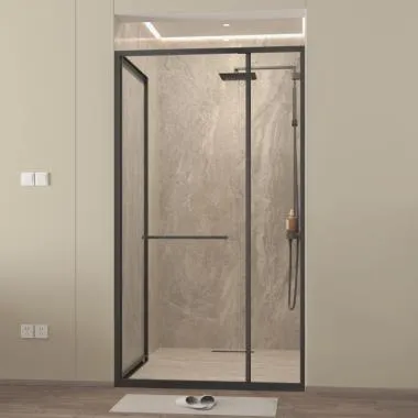Sliding Folding Shower Enclosure | Finish: Black Matt