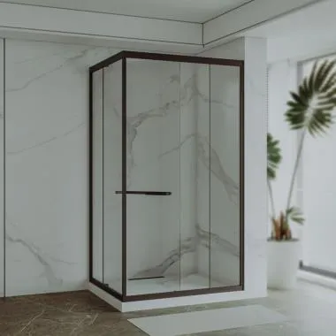 Sliding Folding Shower Enclosure | Finish: Black Matt