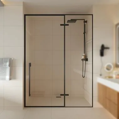 Grace Linear 180° Shower Enclosure | Finish: Gun Grey