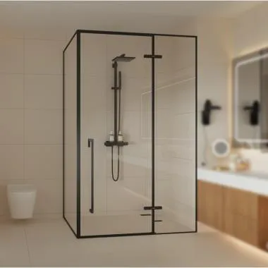 Grace Corner 90° Shower Enclosure | Finish: Gun Grey