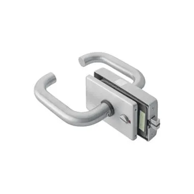 Horizontal Bathroom Glass Door Lock OZ-MGL-22S-BT Series | Finish: Satin Stainless Steel