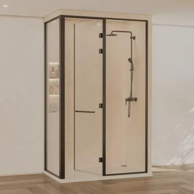 Ray Corner 90° Shower Enclosure | Finish: Black Matt