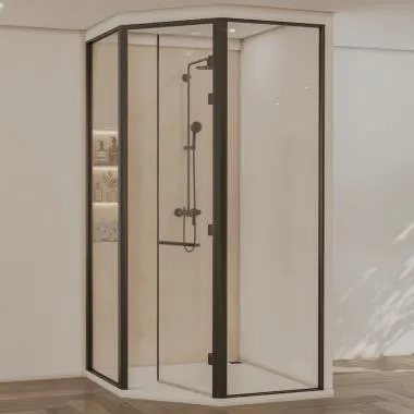 Ray 135° Shower Enclosure | Finish: Black Matt