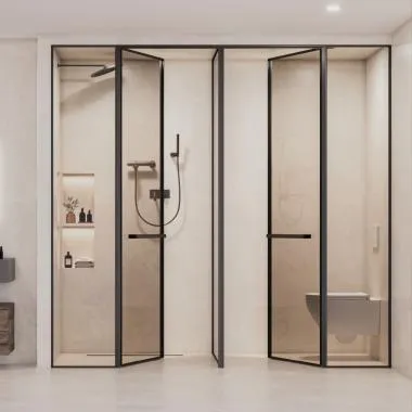 Ray Partition T-Type Shower Enclosure | Finish: Black Matt