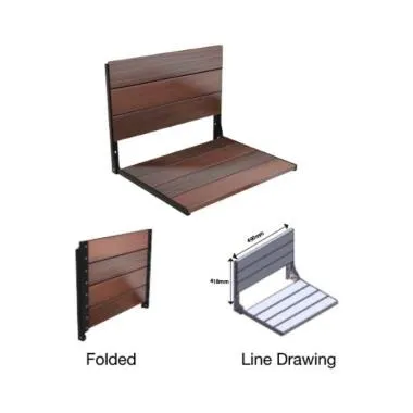 Wall Mount Folding Up Chair | Finish: Wood