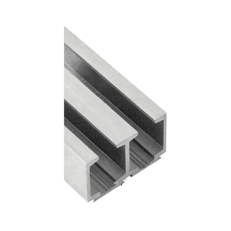 Aluminium Anodized Track for Double Sliding Door Panels | Length: 2 Meter | Finish: Aluminium Anodized