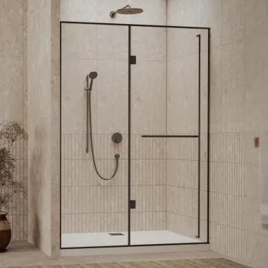 Zen Linear 180° Shower Enclosure | Finish: Gun Grey