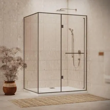 Zen Corner 90° Shower Enclosure | Finish: Gun Grey