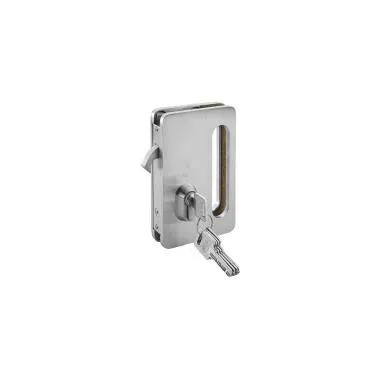 Door Lock With Recessed Handle For Sliding Door | Finish: Satin Stainless Steel