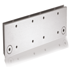 "The TSK-ACC-800-PLATE FOR MOUNTING DOOR CLOSER ON GLASS mounting plate for secure installation of door closers on glass doors."