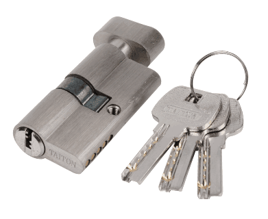 "TMC-22-K2K-N One -sided key lock cylinder, available in 60/70/80 mm lengths, providing secure dual-access control."